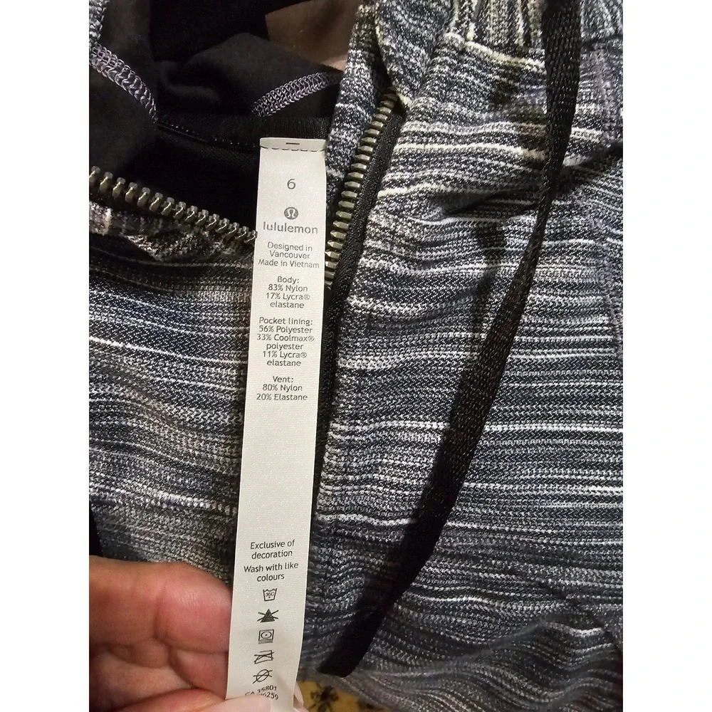 Lululemon Scuba Hoodie Full Zip Space Dye Grey‎ White Jacket Size 6